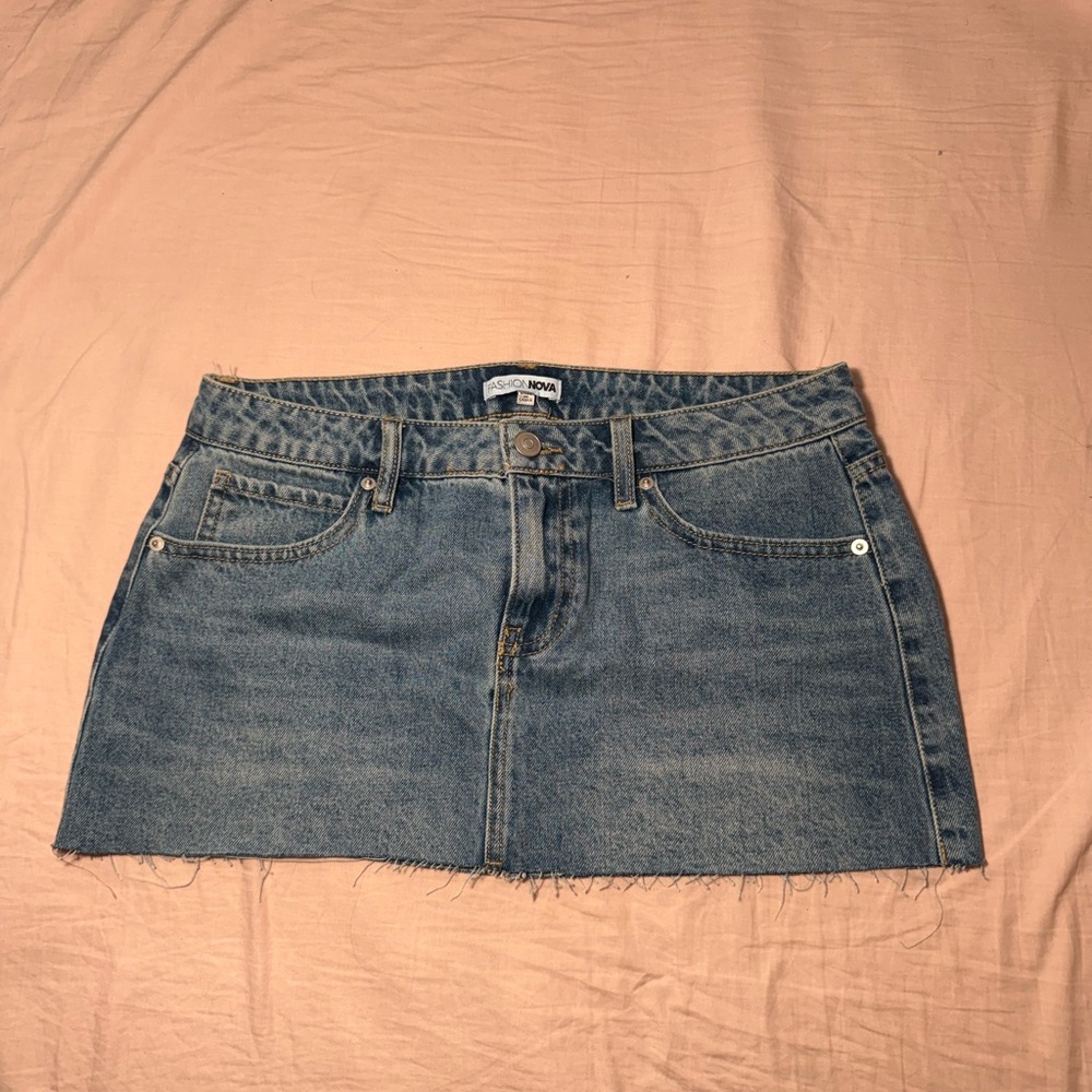 Fashion Nova Classic Blue Mini Skirt